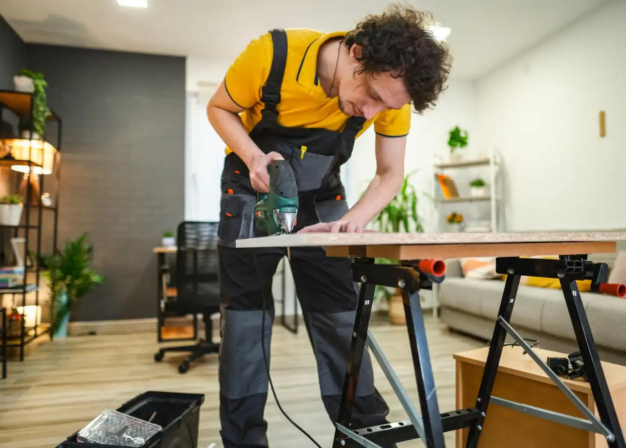 Handyman repairing electrical wiring